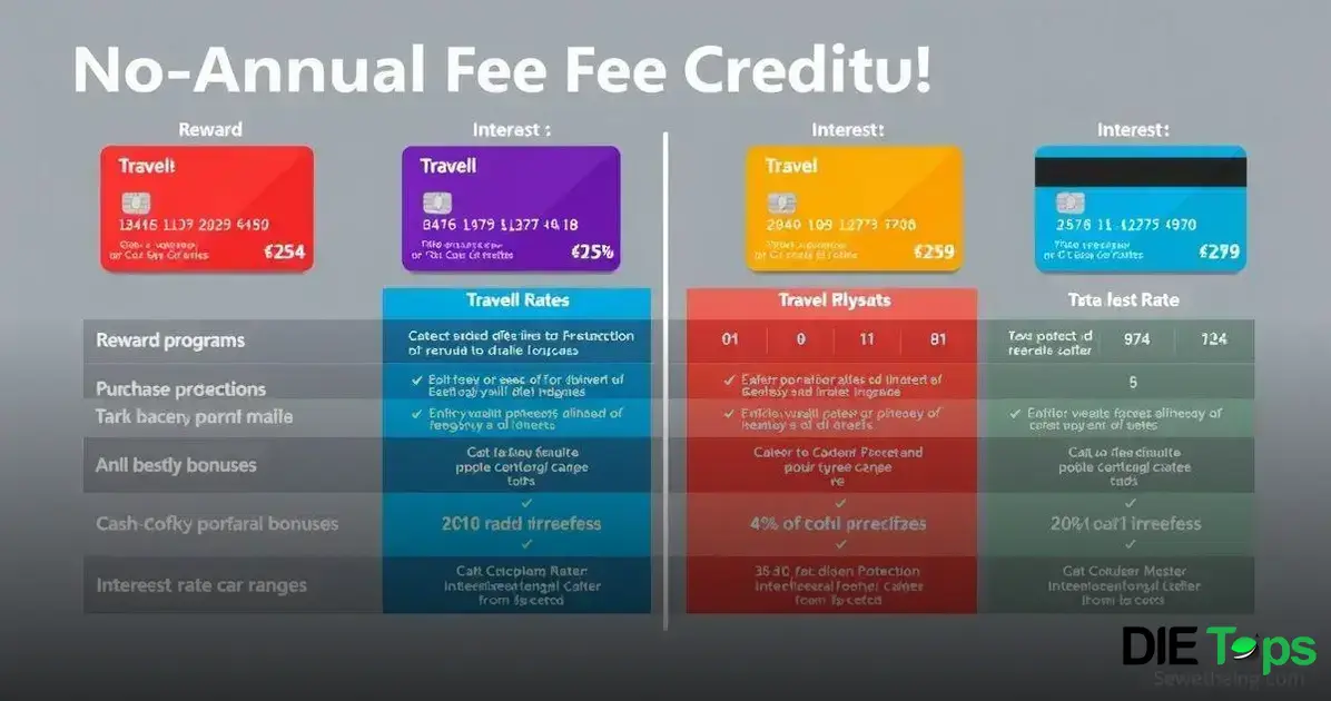 Comparativa de tarjetas de crédito sin anualidad