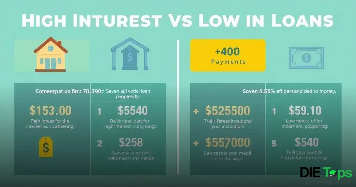 Comparativa: préstamos con altos y bajos intereses